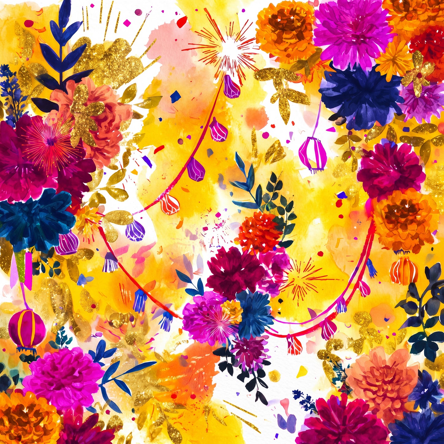 Golden Festival Mini Canvas