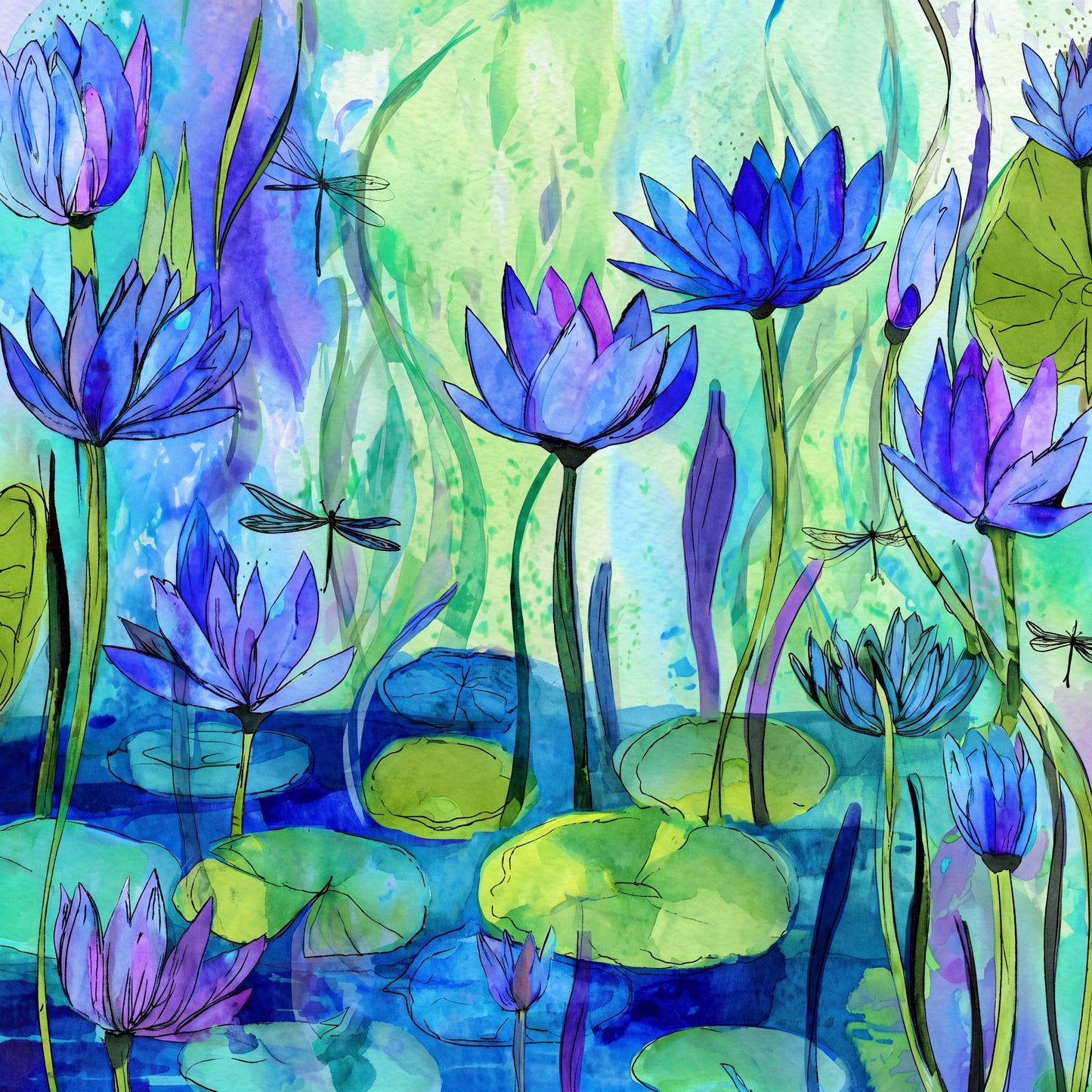 Azure Lily Mini Canvas