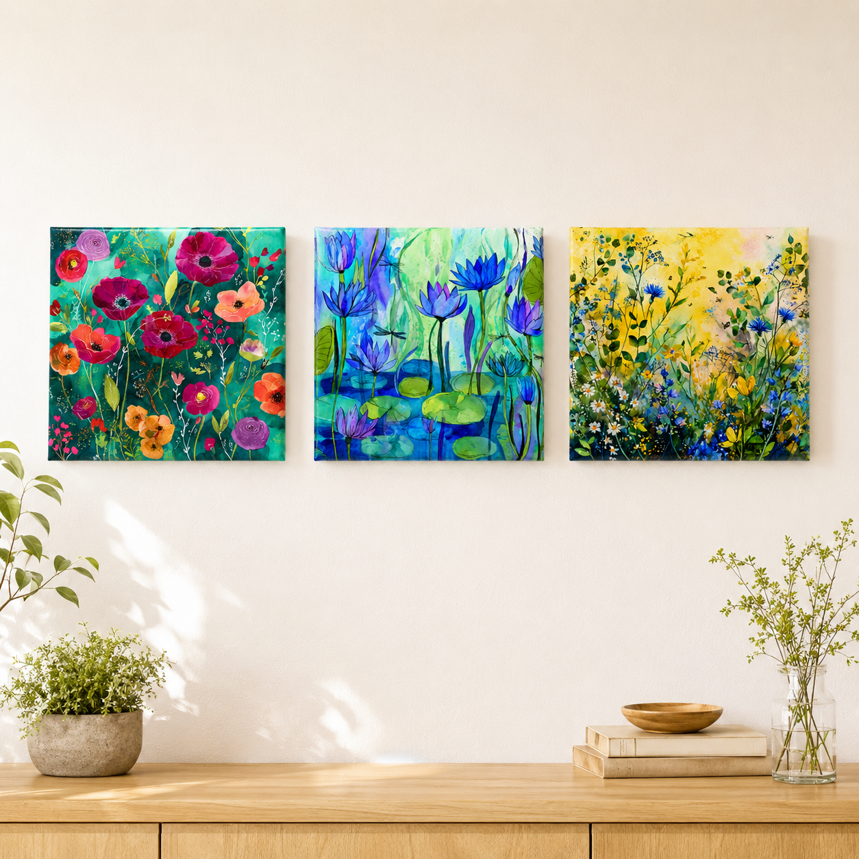 Emerald Bloom Mini Canvas