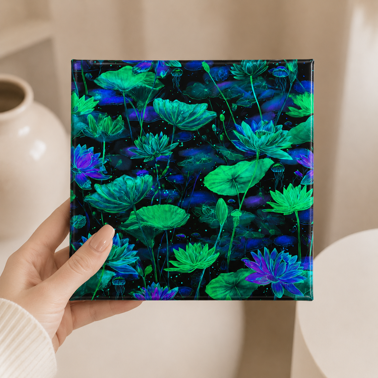 Midnight Lotus Mini Canvas